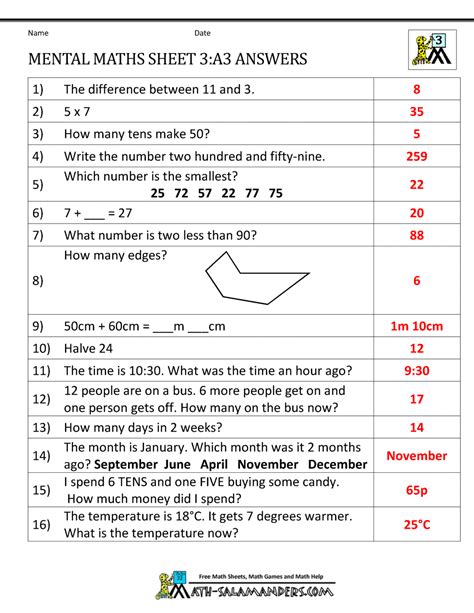 math salamander mental maths.